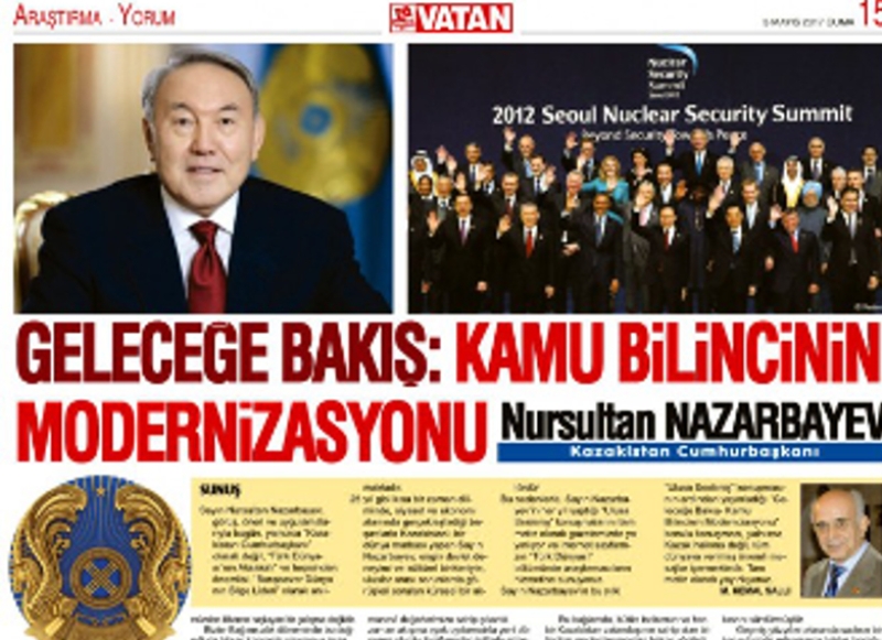 تۇرىك گازەتى قازاقستان پرەزيدەنتىنىڭ ماقالاسىن جاريالادى