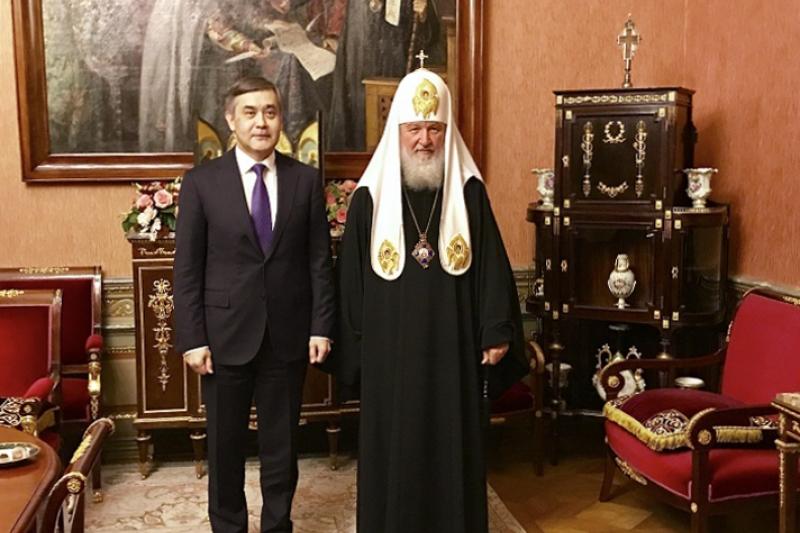 نۇرلان ەرمەكباەۆ ماسكەۋ پاتريارحى كيريللمەن كەزدەستى