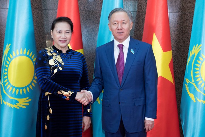 نىعماتۋلين ەلىمىزگە العاش كەلگەن ۆەتنام پارلامەنتىنىڭ تورايىمىمەن كەزدەستى