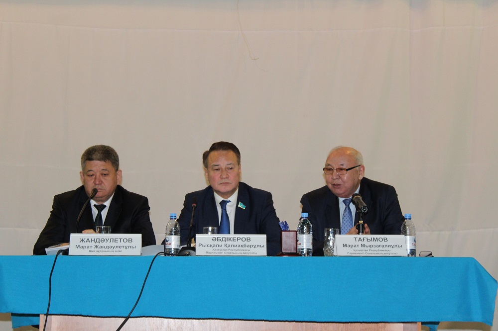 سەناتورلار قاراعاندىدا پرەزيدەنتتىڭ بەس الەۋمەتتىك باستاماسىن ءتۇسىندىردى