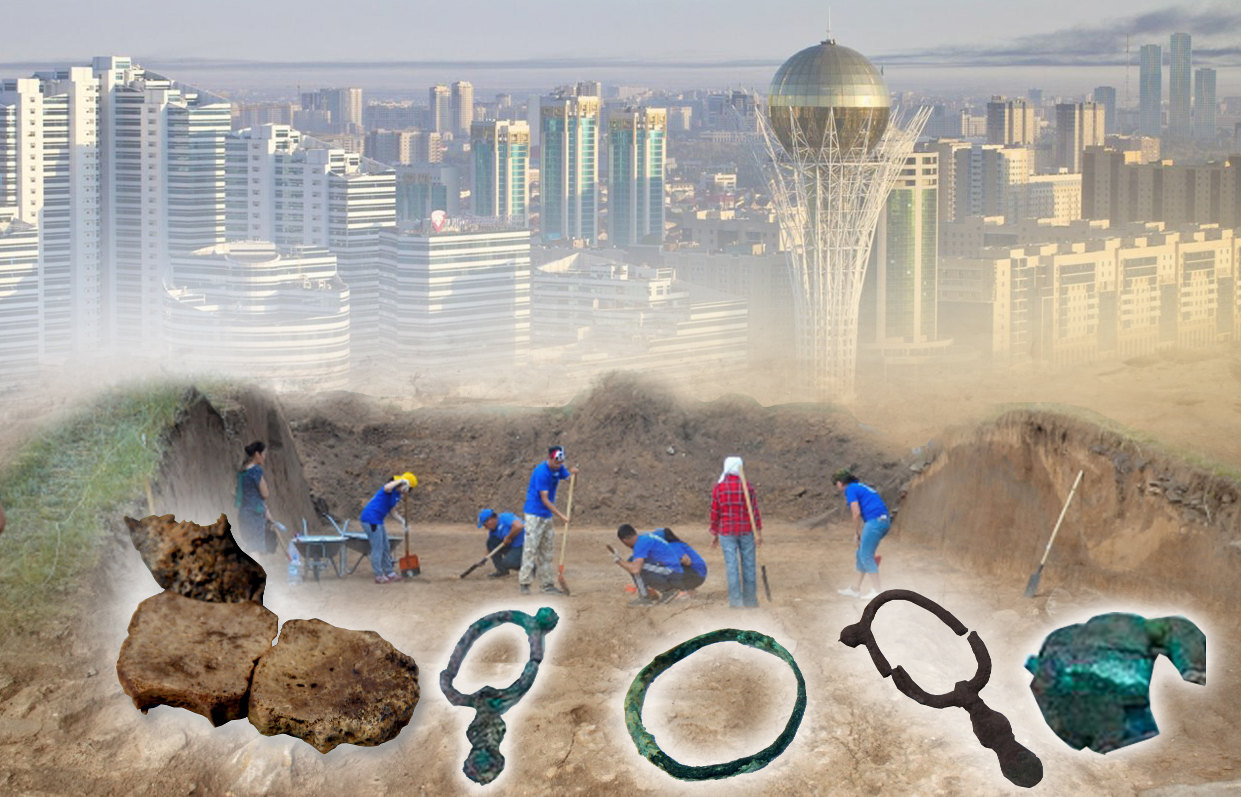 استانا ىرگەسىندەگى ساق قورعانىنا قازبا جۇمىستارى جۇرگىزىلىپ جاتىر