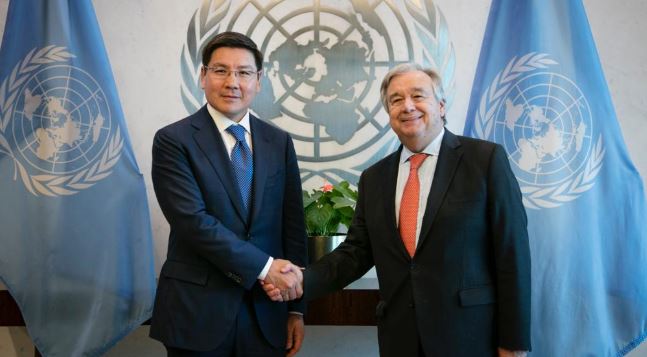 اسقار جۇماعاليەۆ بۇۇ باس حاتشىسىمەن تسيفرلاندىرۋدى دامىتۋ ماسەلەلەرى جونىندە كەزدەسۋ وتكىزدى