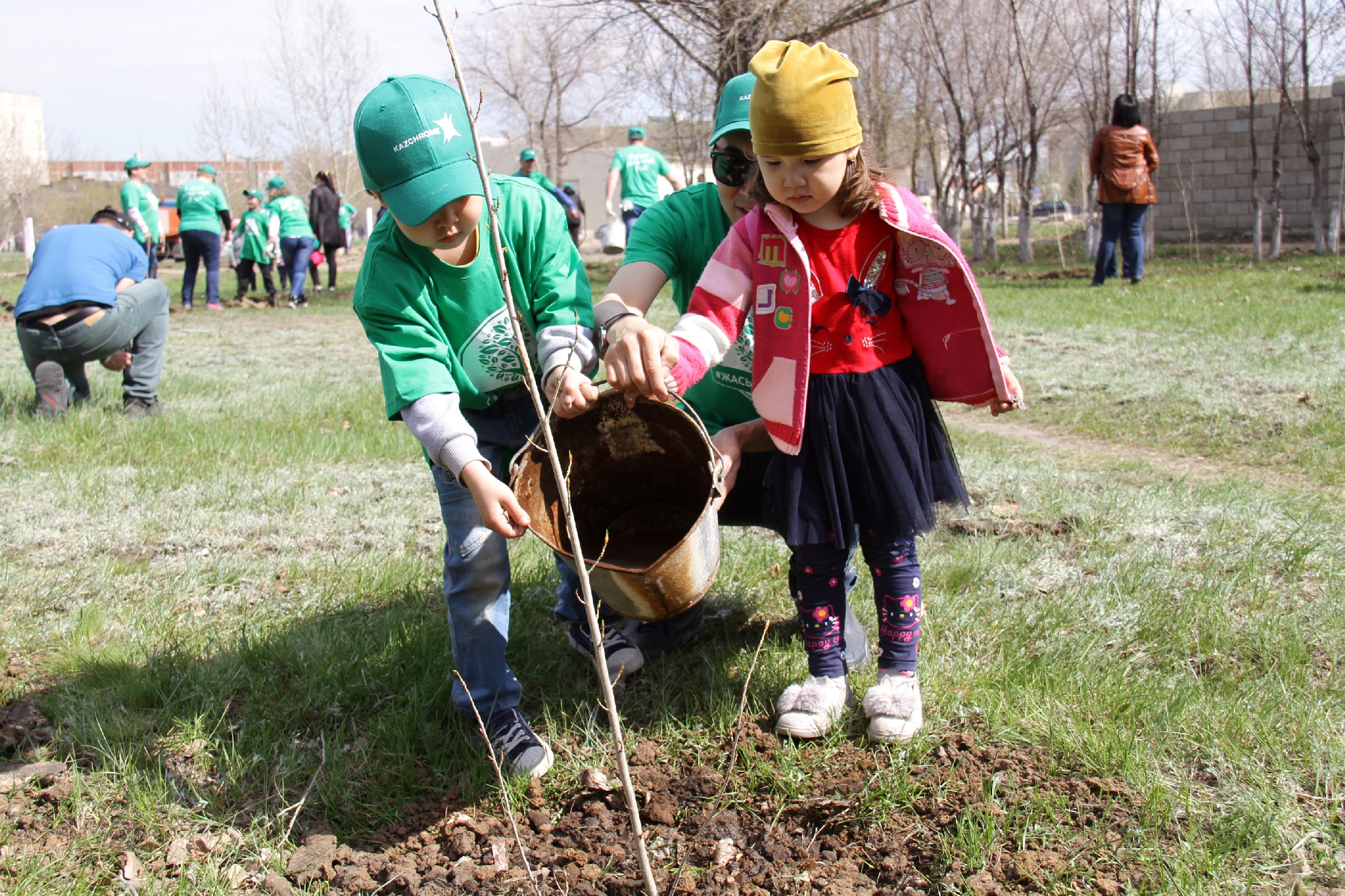 اقسۋ مەتاللۋرگتەرى اعاش وتىرعىزۋعا وتباسىلارىمەن كەلگەن