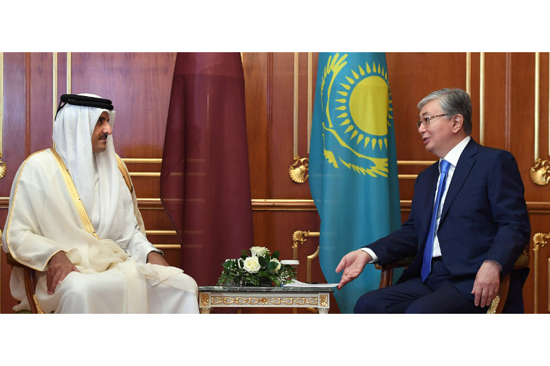 قازاقستان پرەزيدەنتى قاسىم-جومارت توقاەۆ قاتار ءامىرى تاميم بەن حاماد ءال تانيمەن كەزدەستى