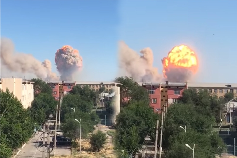 ارىستاعى اسكەري ءبولىمنىڭ قويماسىندا قۋاتتى جارىلىس بولدى