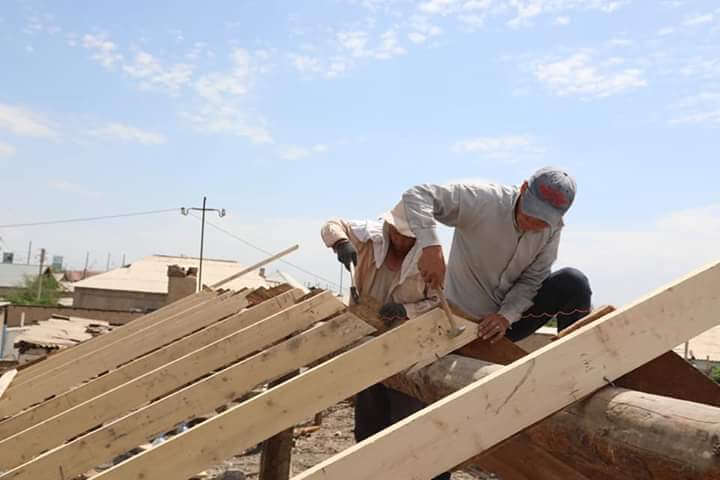 جامبىلدىق قۇرىلىسشىلاردىڭ  جۇمىسى قارقىندى