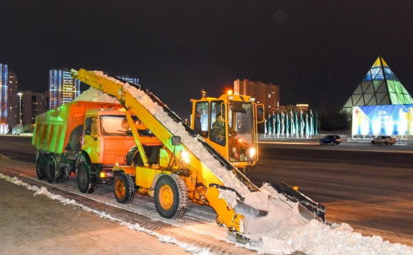 بۇگىن ەلوردادا قار تازالاۋعا 1016 تەحنيكا مەن 1800 جۇمىسشى جۇمىلدىرىلدى