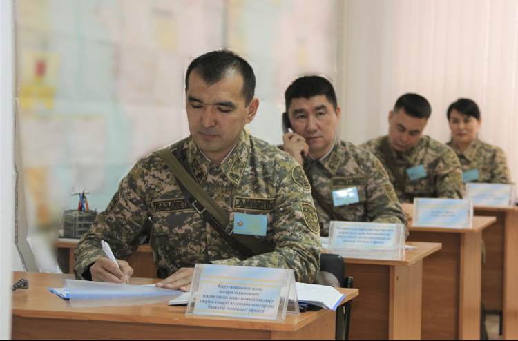 «باتىس» وڭق-دا اسكەريلەر بىرلەسكەن شتابتىق جاتتىعۋلاردى وتكىزۋدە