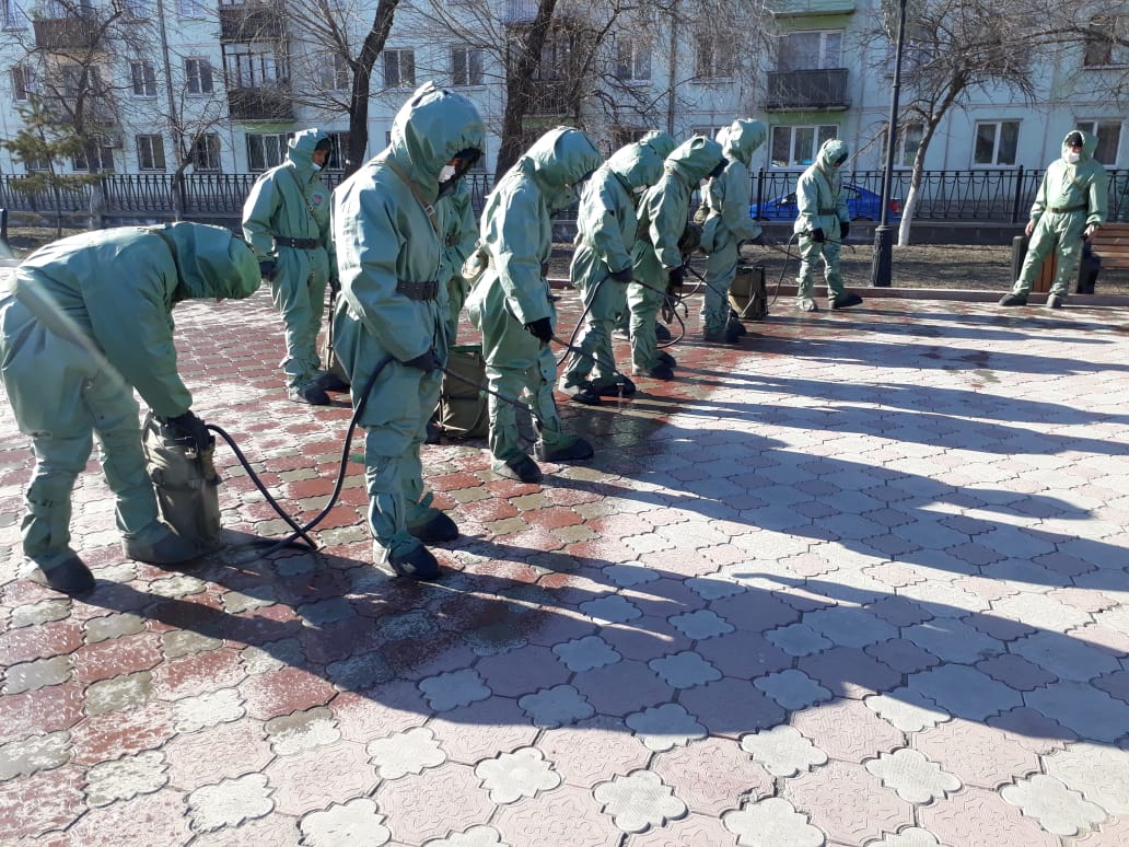 وسكەمەن كوشەلەرىن دەزينفەكتسيالادى