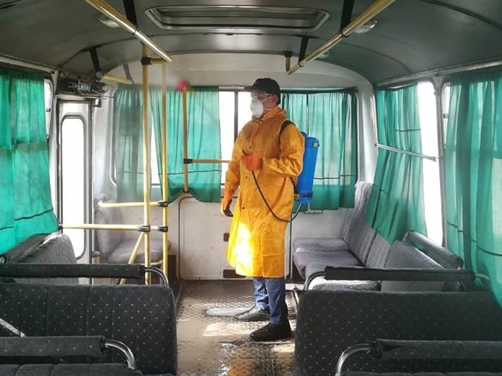 شىمكەنتتە قوعامدىق كولىكتەر كۇنىنە ەكى رەت دەزينفەكتسيالانۋدا