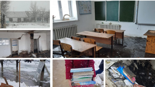 اۋىل مەكتەبى قار سۋىنان قۇلاپ قالدى