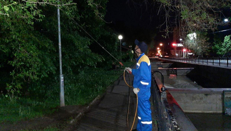 الماتىدا جاسىل جەلەكتەردى زالالسىزداندىرۋ جۇمىستارى باستالدى