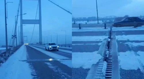 سەمەيدەگى اسپالى كوپىر اياز سالدارىنان جارىلىپ كەتتى