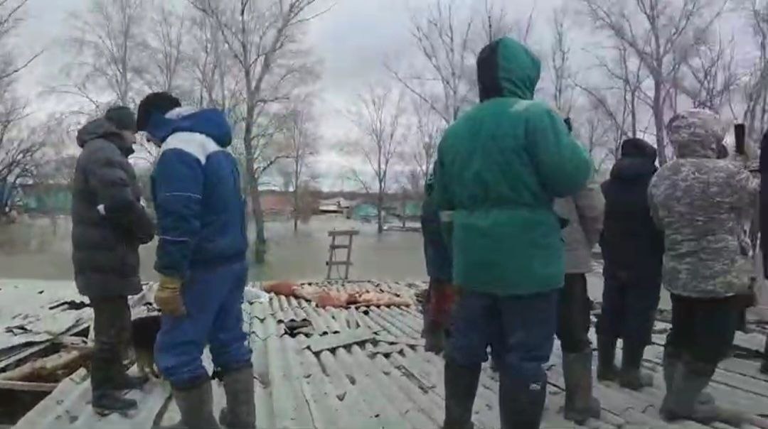 ۇشقىشتار سۋ باسقان عيمارات توبەسىندەگى ادامداردى قۇتقاردى