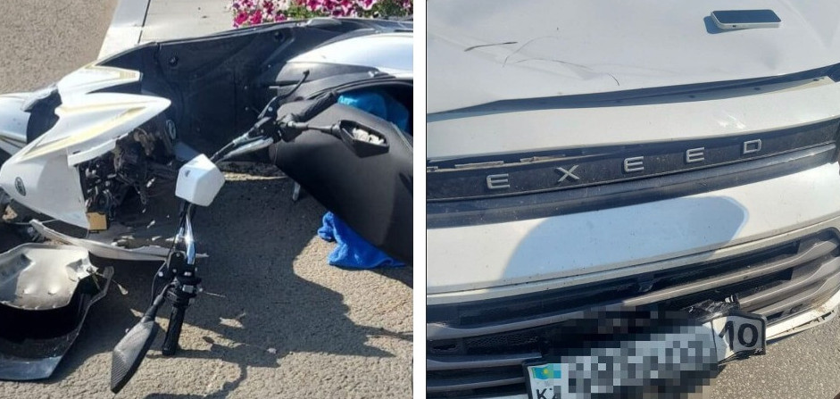 قوستانايدا كولىك جۇرگىزۋشىسى موپەدتى قاعىپ كەتتى