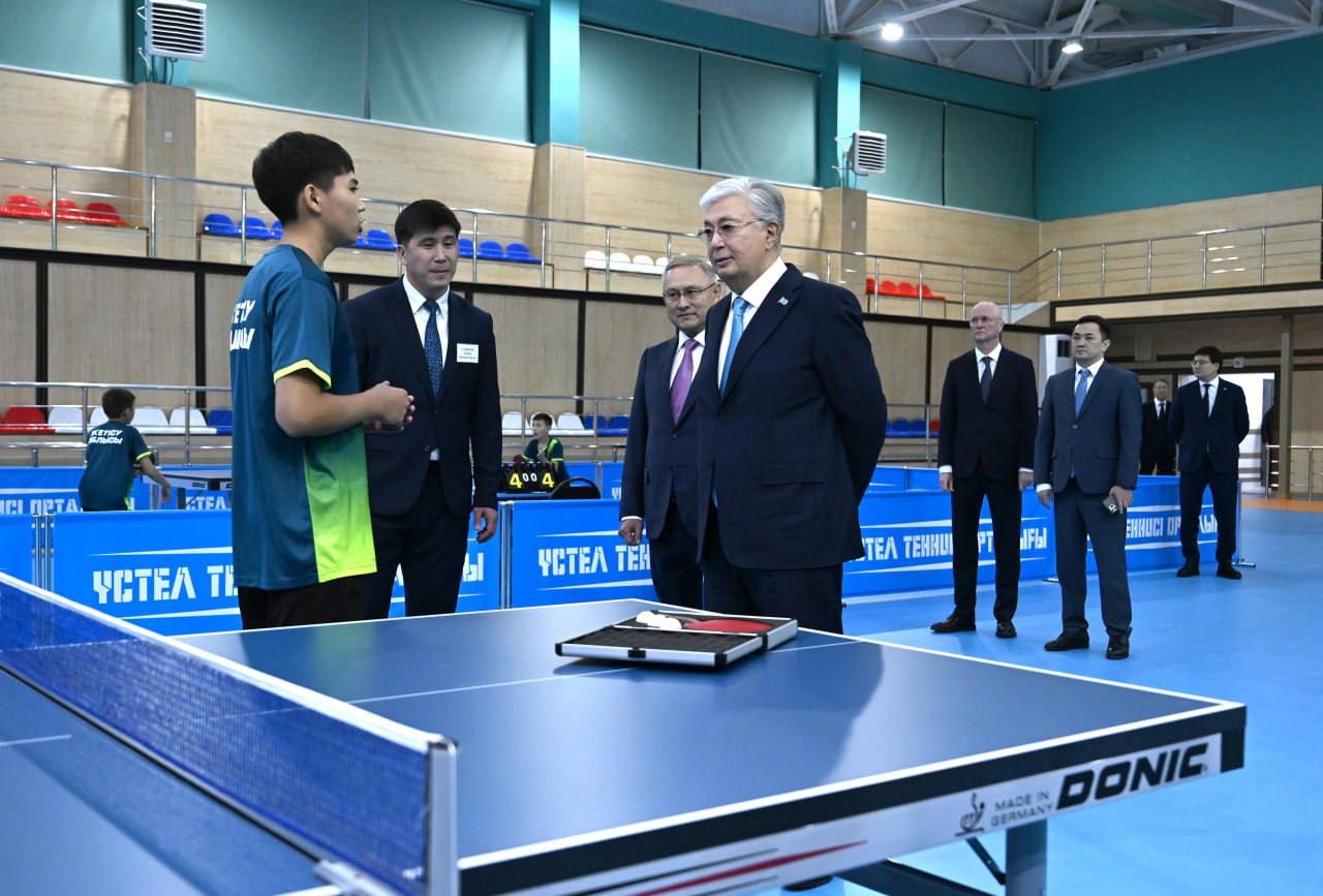 مەملەكەت باسشىسى تالدىقورعانداعى ۇستەل تەننيسى ورتالىعىن ارالاپ كوردى