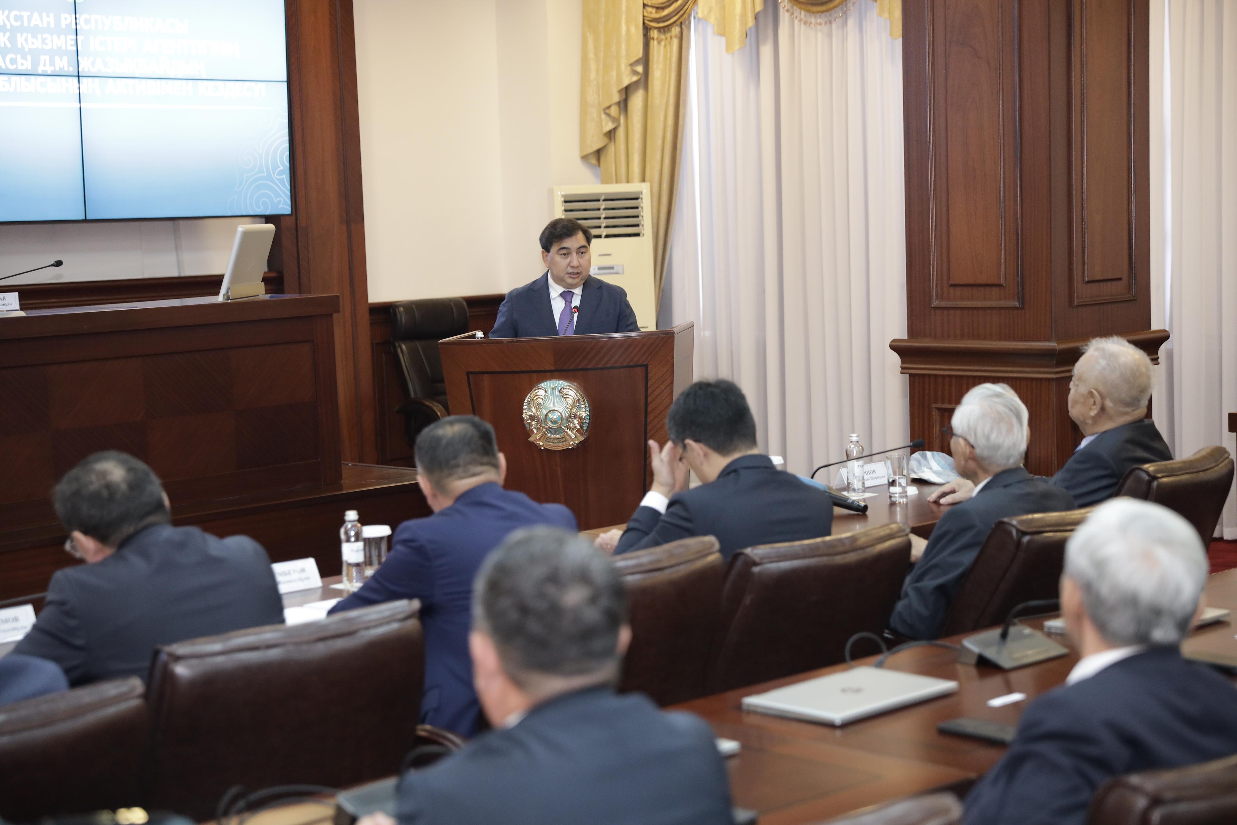 مەملەكەتتىك قىزمەت ىستەرى اگەنتتىگىنىڭ توراعاسى قىزىلوردادا قوعام وكىلدەرىمەن پىكىر الماستى