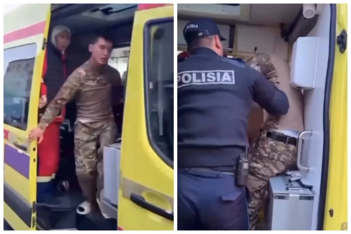 اتىراۋدا پوليتسيا فورماسىن كيگەن ماس ەر ادام جەدەل جاردەمدە توبەلەس شىعاردى