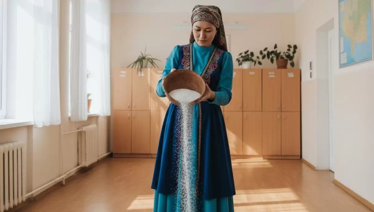 جامبىل وبلىسىندا مەكتەپتە تۇز سەپكەن ايەل جازالاندى