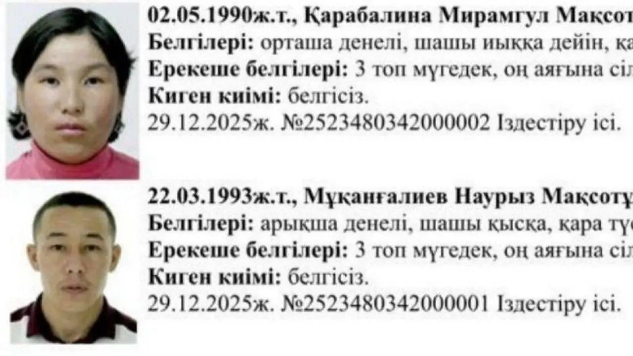 اتىراۋ وبلىسىندا جوعالعان وتباسىنىڭ  ۇلى مەن قىزىن ىزدەۋ توقتاتىلدى