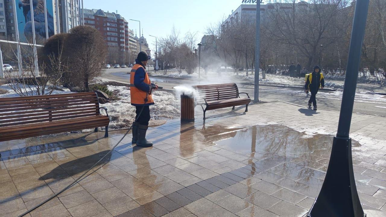 استانادا كوكتەمگى جالپى تازالىق جۇمىستارى باستالدى