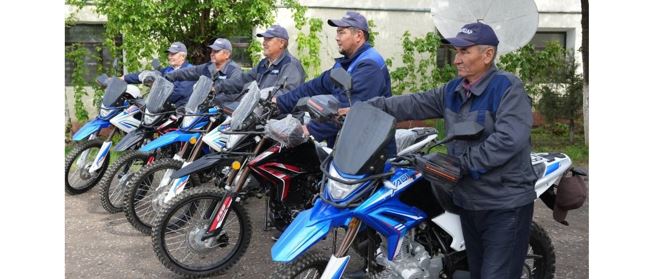 «قازسۋشار» فيليالدارىنا 130 جاڭا موتوتسيكل بەرىلدى