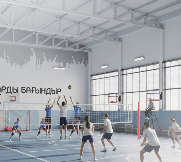 اتىراۋدا دارىندى بالالارعا ارنالعان سپورت مەكتەبى سالىنىپ جاتىر