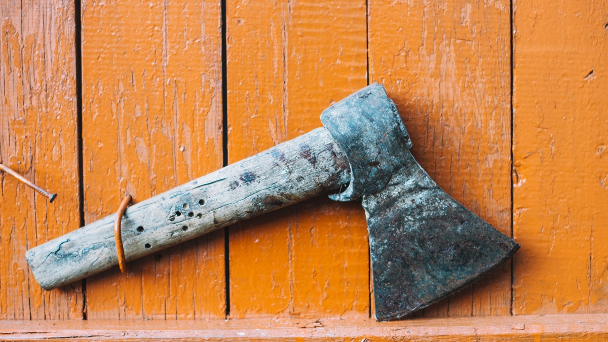 الماتىدا وقۋشى قىز مەكتەپكە بالتا الىپ كەلگەن