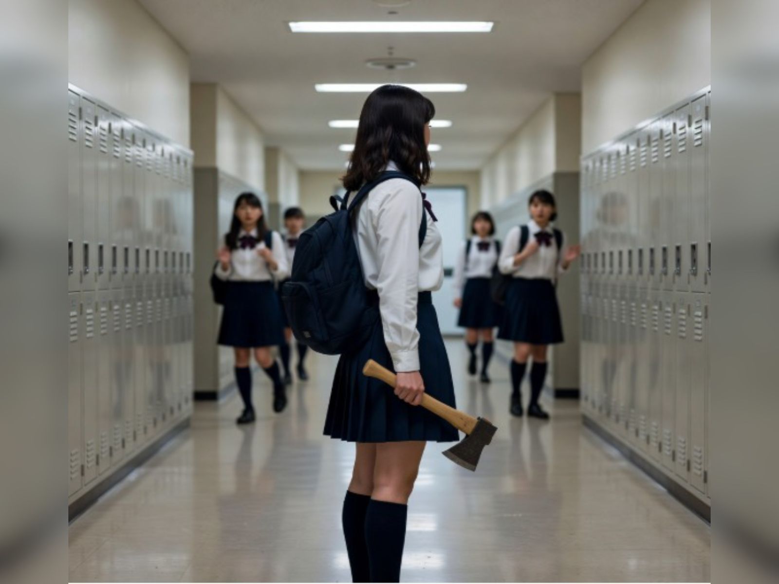 الماتىدا وقۋشى قىز مەكتەپكە بالتا الىپ كەلگەن