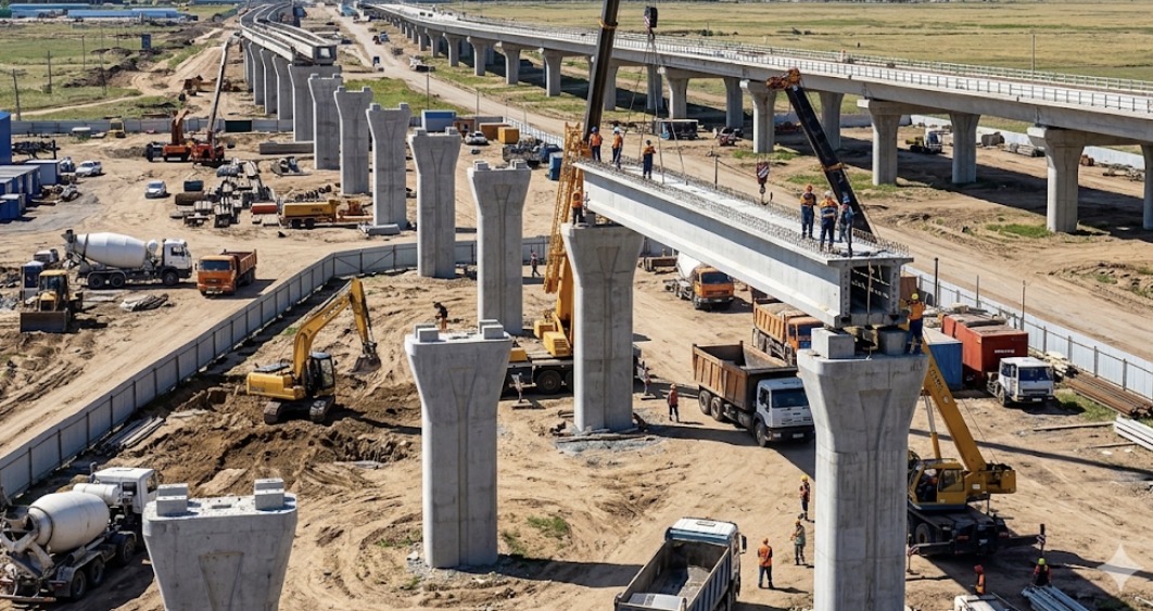 ەلورداداعى LRT قۇرىلىسى: قوسشى باعىتىنداعى جۇمىستاردىڭ جاي-كۇيى بەلگىلى بولدى